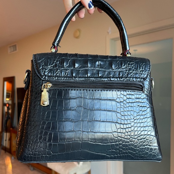 Leather Embossed Croc Handbag - Picture 3 of 6